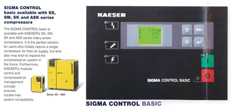 1 Current system pressure and airend discharge temperature. . Kaeser sigma control 1 manual